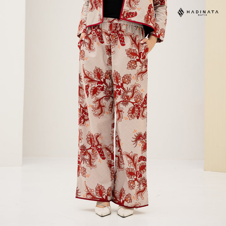 Hadinata Batik Premium Set Blazer Celana Gracika Red