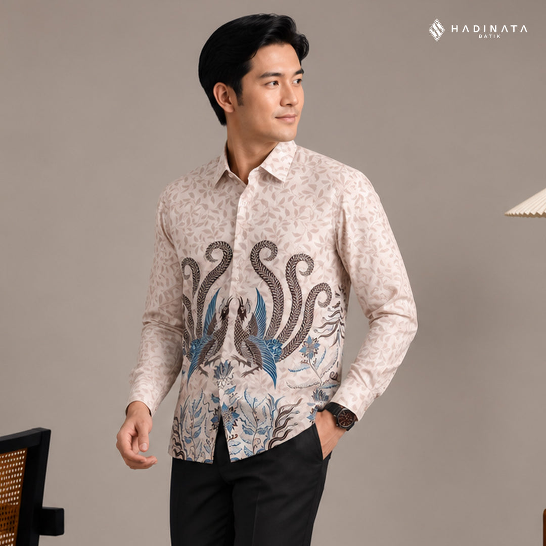 Kemeja Lengan Panjang - Raphalla Cream