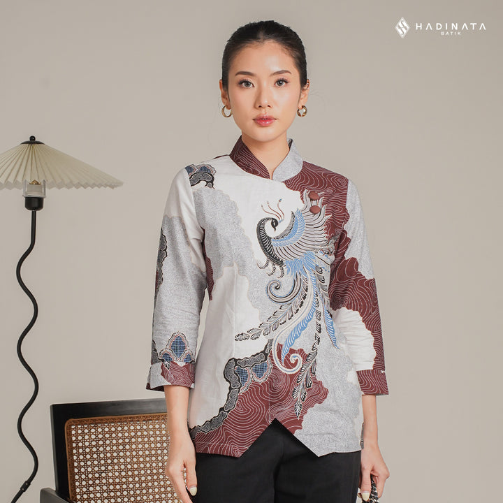 Hadinata Batik Premium Blouse Batik Wanita Superfine Dharsana Maroon