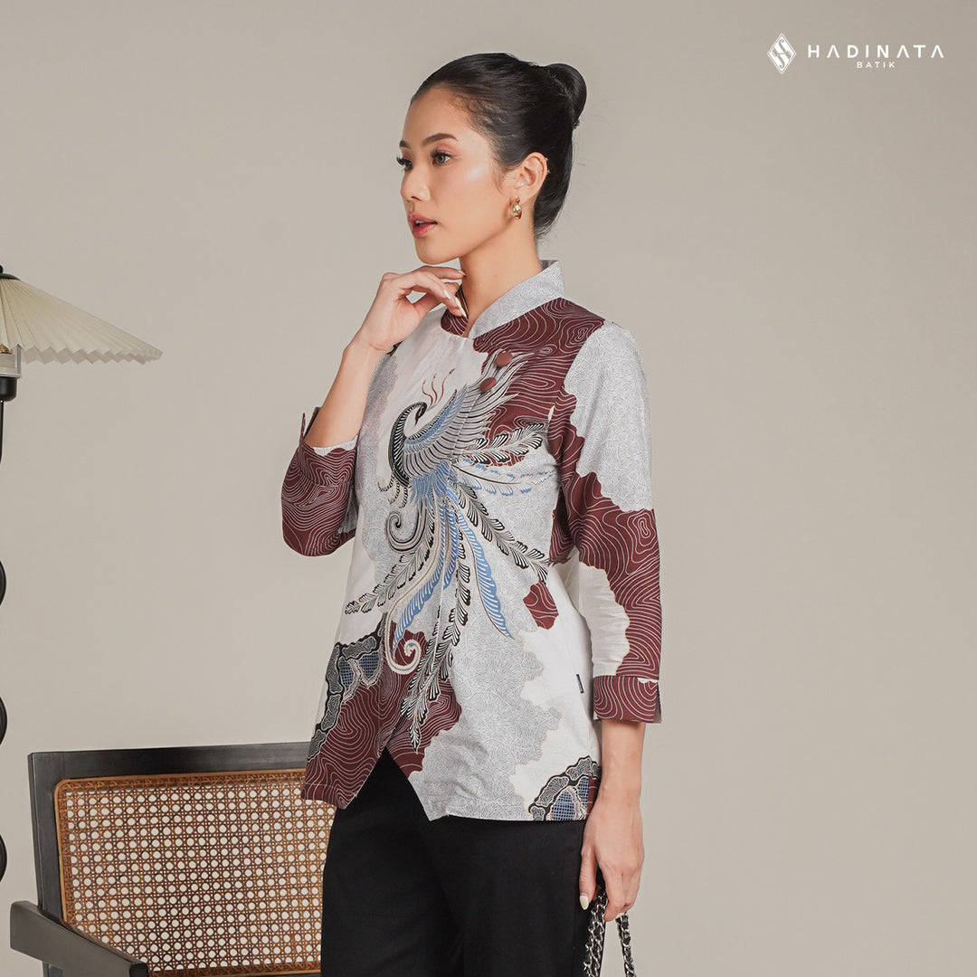 Hadinata Batik Premium Blouse Batik Wanita Superfine Dharsana Maroon