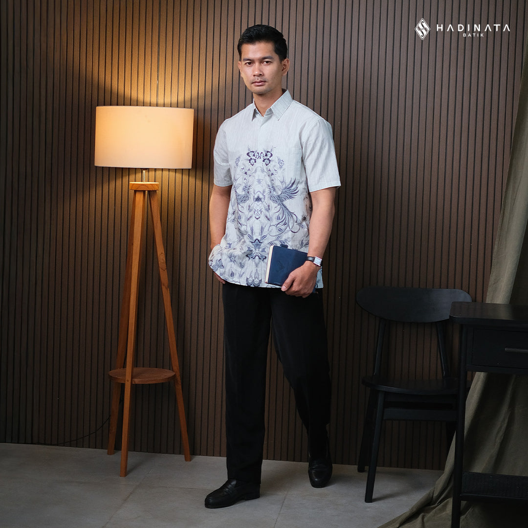 Hadinata Batik Premium Kemeja Batik Pria Lengan Pendek Superfine Andaru White