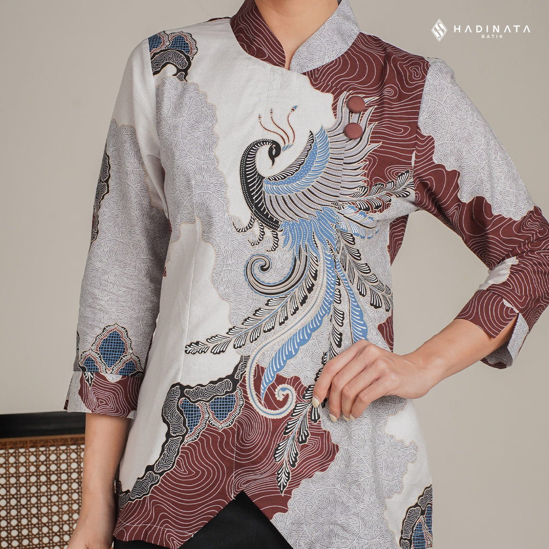 Hadinata Batik Premium Blouse Batik Wanita Superfine Dharsana Maroon
