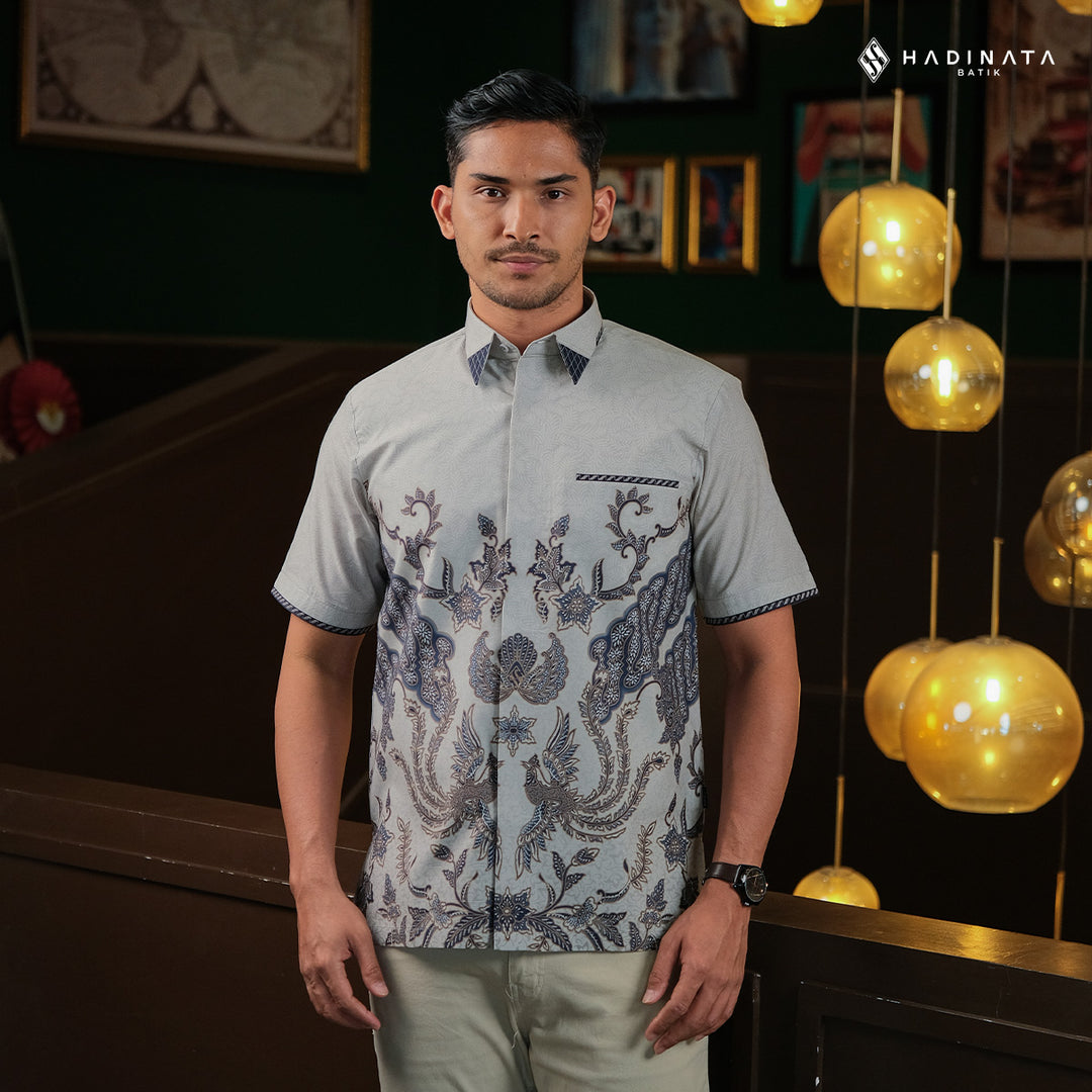Kemeja Batik Signature Lengan Pendek - Gurda Kusuma Grey