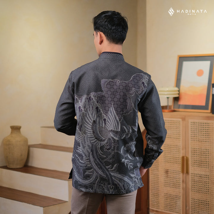 Kemeja Batik Signature Lengan Panjang Dobby - Wirapaksa Grey