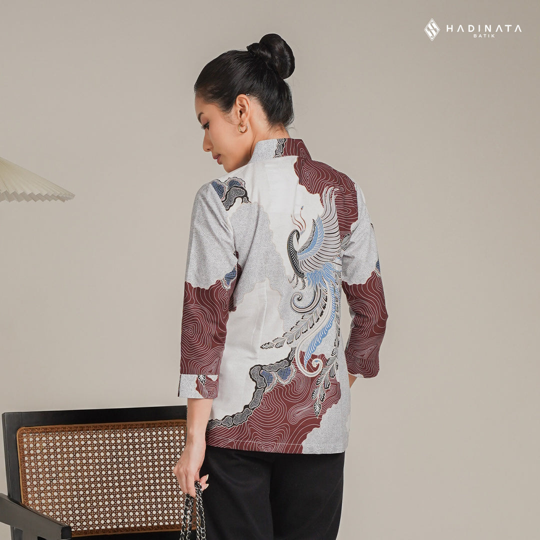 Hadinata Batik Premium Blouse Batik Wanita Superfine Dharsana Maroon