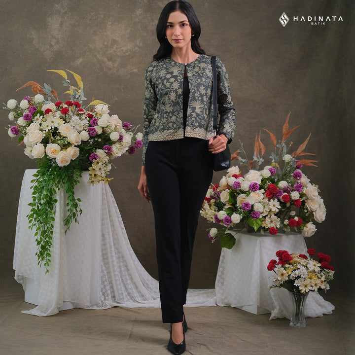 Hadinata Batik Premium Outer Wanita Superfine Furing Senandika Green