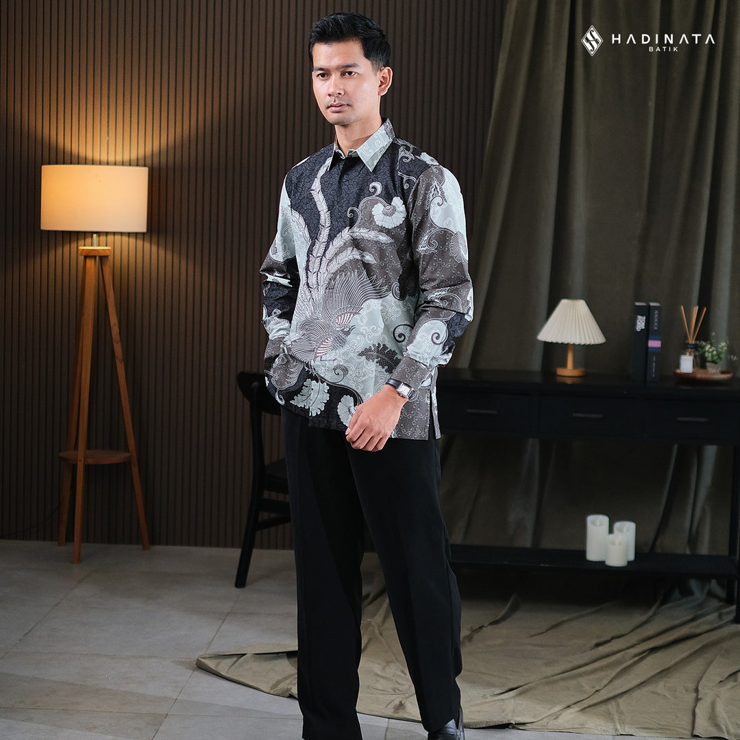 Hadinata Batik Premium Kemeja Batik Pria Lengan Panjang Superfine Furing Vargaz Black