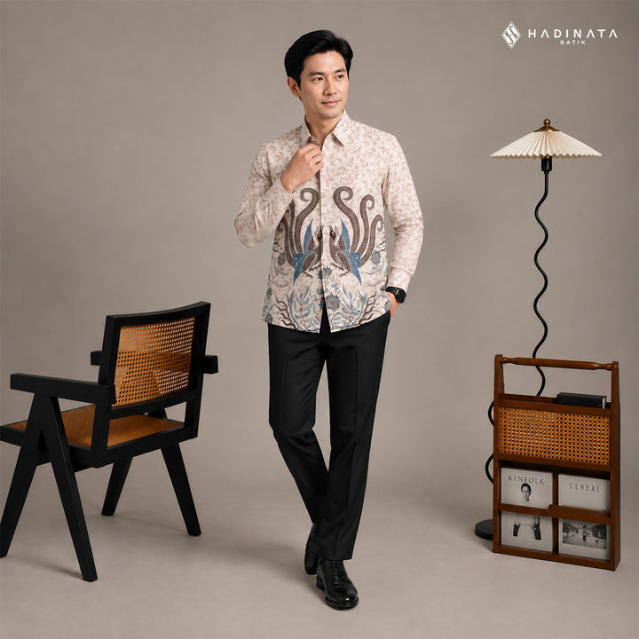 Kemeja Lengan Panjang - Raphalla Cream