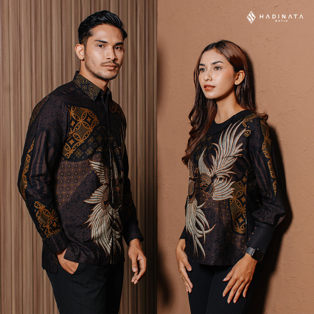 Hadinata Batik Sarimbit Set Batik Couple Meru Malia - Kemeja Panjang & Blouse