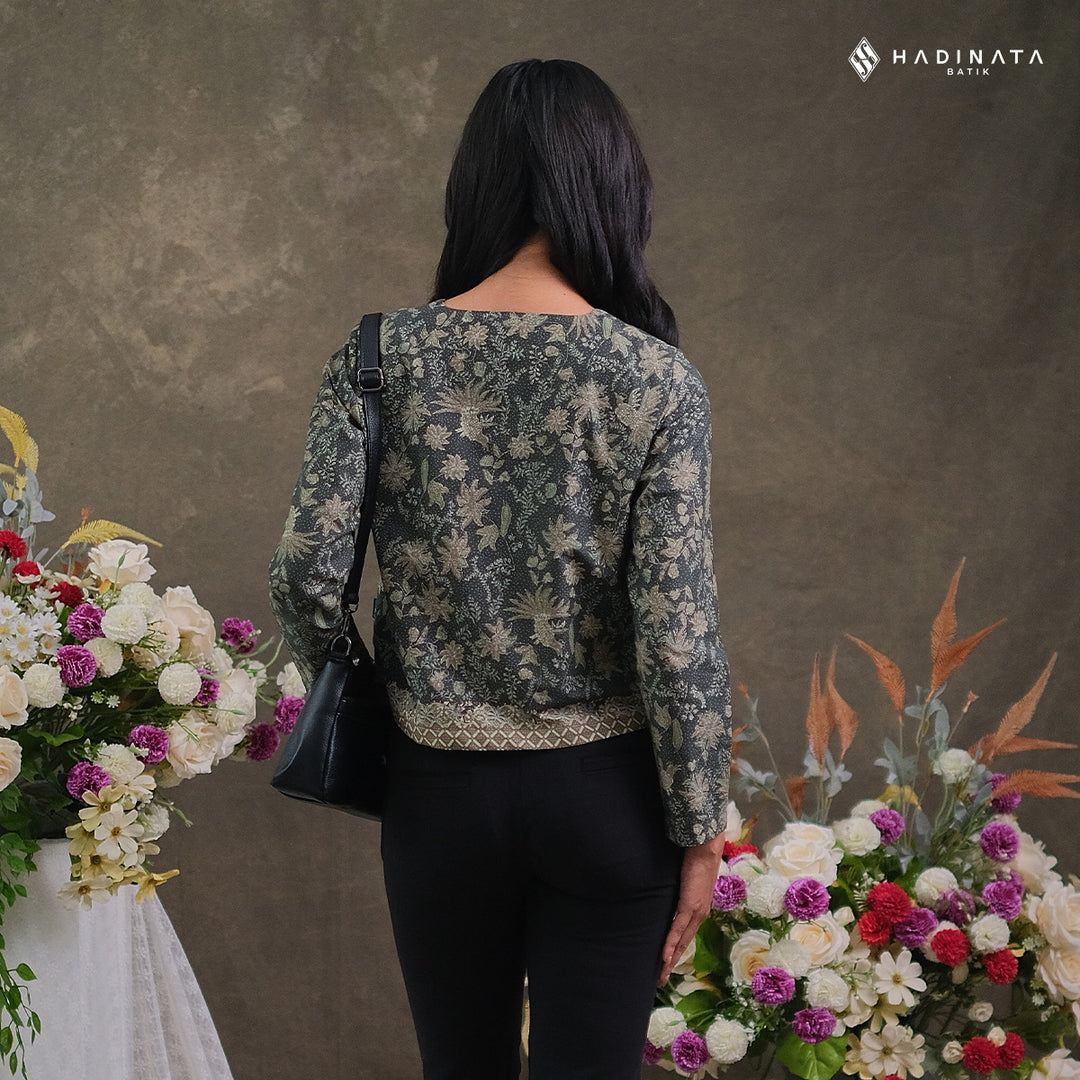 Hadinata Batik Premium Outer Wanita Superfine Furing Senandika Green