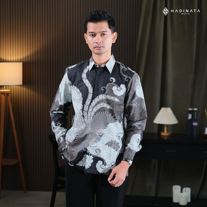 Hadinata Batik Premium Kemeja Batik Pria Lengan Panjang Superfine Furing Vargaz Black