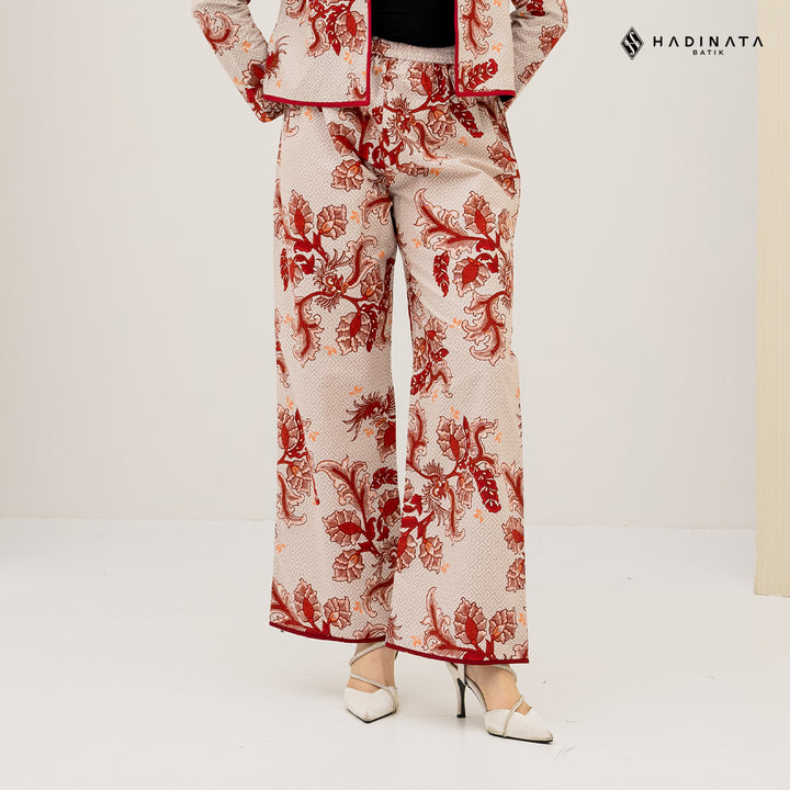 Hadinata Batik Premium Set Blazer Celana Gracika Red