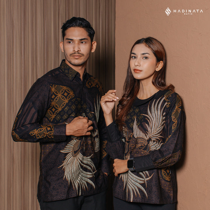 Hadinata Batik Sarimbit Set Batik Couple Meru Malia - Kemeja Panjang & Blouse