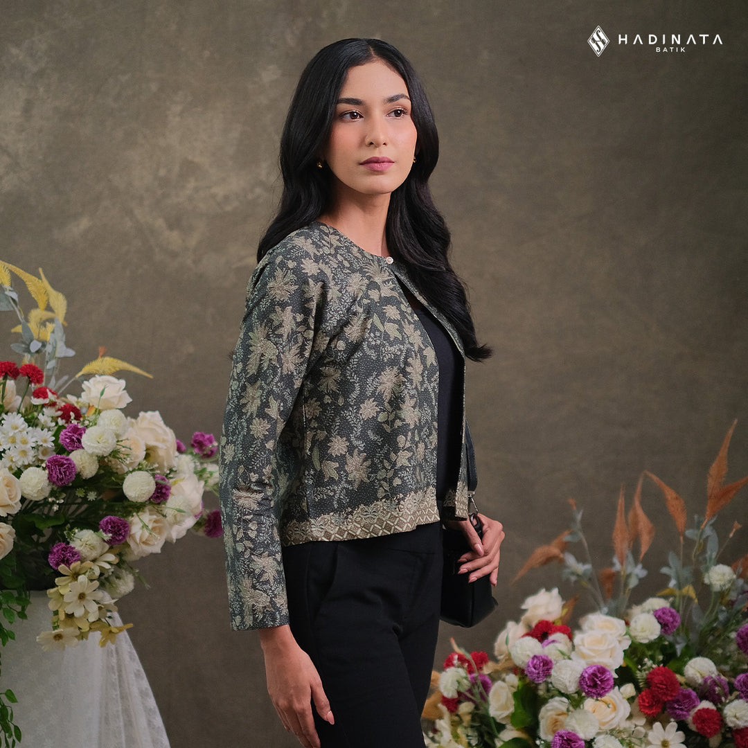 Hadinata Batik Premium Outer Wanita Superfine Furing Senandika Green