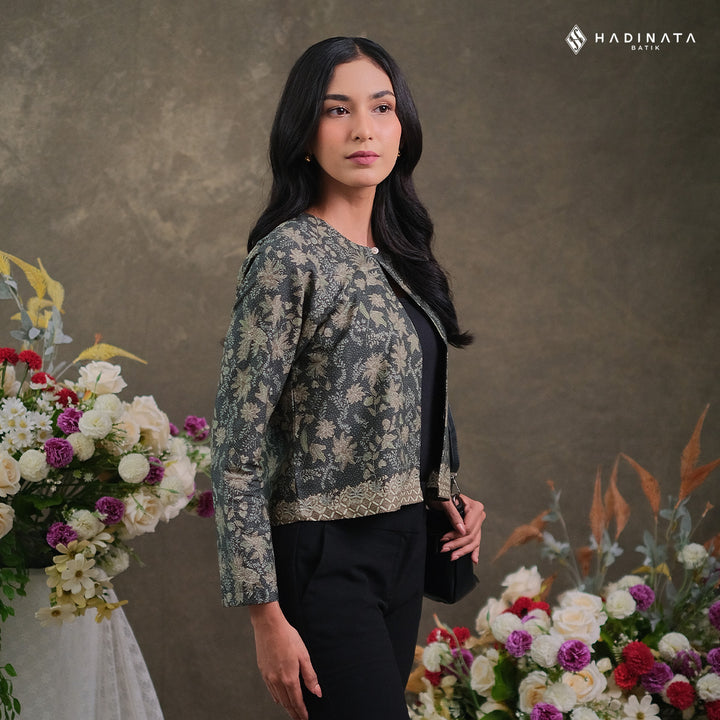 Hadinata Batik Premium Outer Wanita Superfine Furing Senandika Green