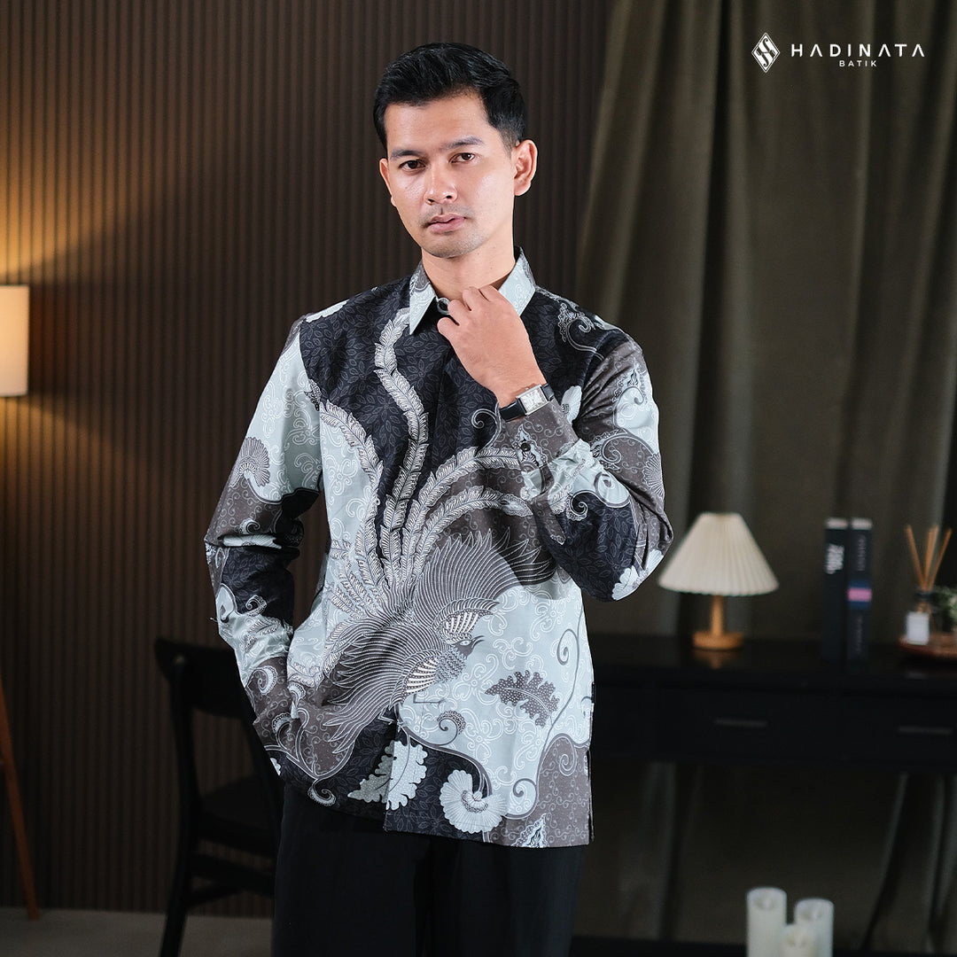 Hadinata Batik Premium Kemeja Batik Pria Lengan Panjang Superfine Furing Vargaz Black