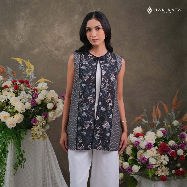Hadinata Batik Premium Outer Wanita Superfine Furing Widuri Black