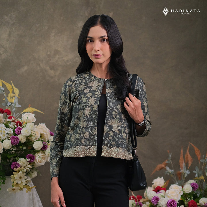 Hadinata Batik Premium Outer Wanita Superfine Furing Senandika Green