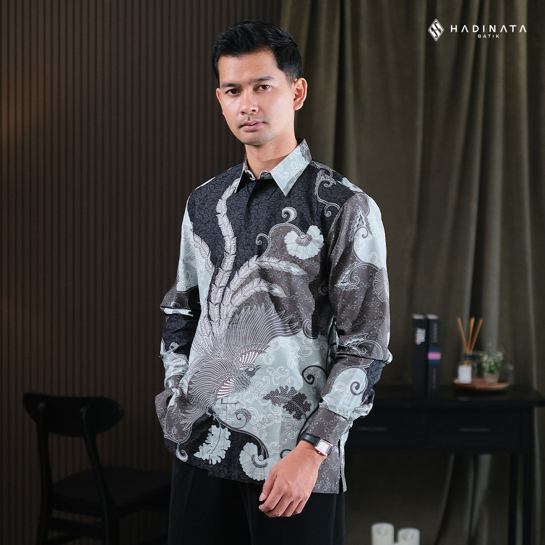 Hadinata Batik Premium Kemeja Batik Pria Lengan Panjang Superfine Furing Vargaz Black