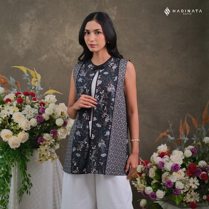 Hadinata Batik Premium Outer Wanita Superfine Furing Widuri Black