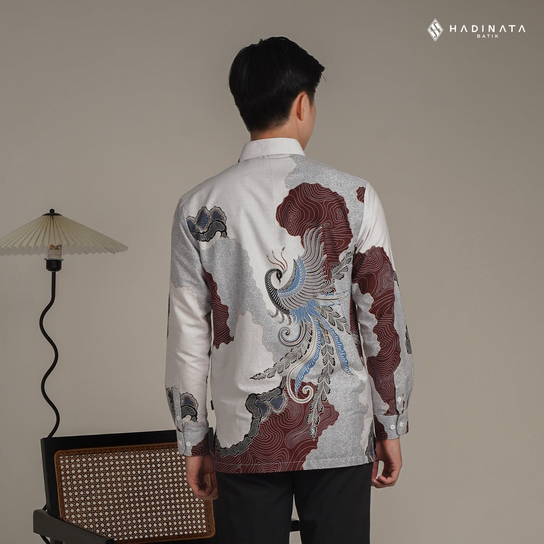 Hadinata Batik Premium Kemeja Batik Pria Lengan Panjang Superfine Furing Dharsana Maroon