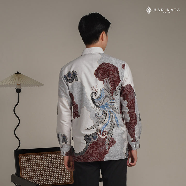 Hadinata Batik Premium Kemeja Batik Pria Lengan Panjang Superfine Furing Dharsana Maroon