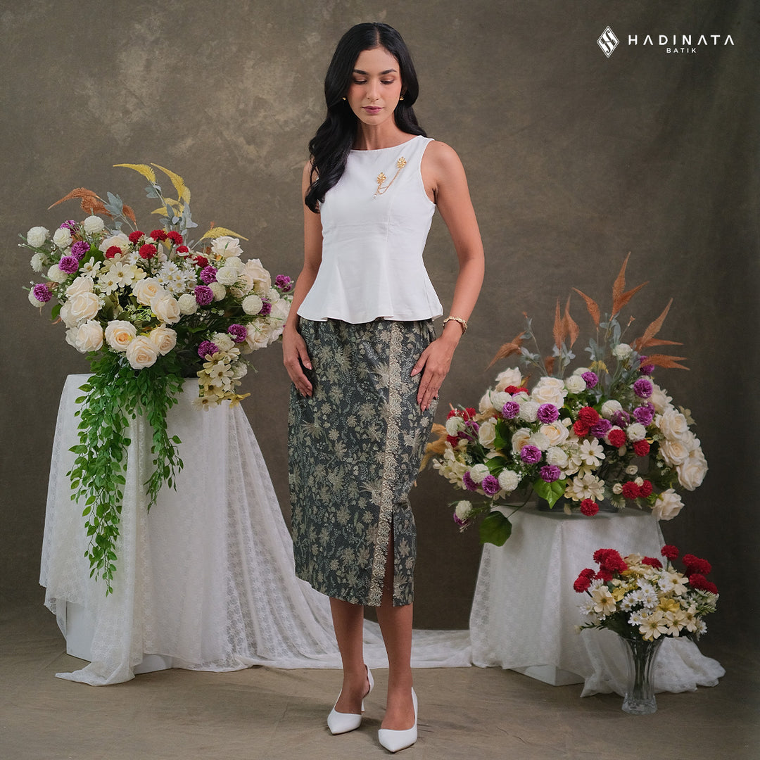 Hadinata Batik Premium Rok Batik Wanita Senandika Green