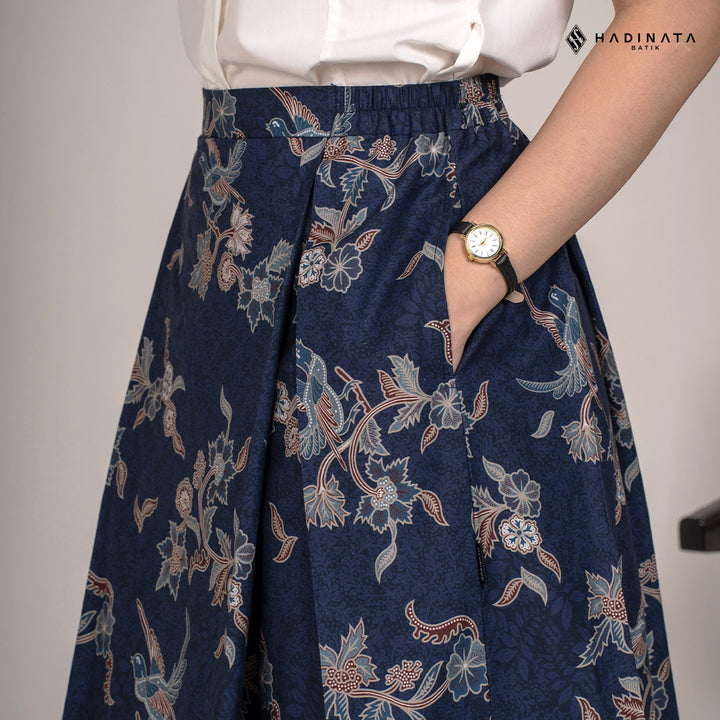 Hadinata Batik Premium Rok Batik Wanita Rinanti Navy