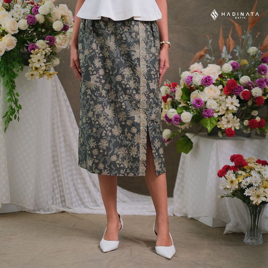 Hadinata Batik Premium Rok Batik Wanita Senandika Green