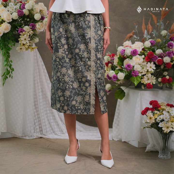 Hadinata Batik Premium Rok Batik Wanita Senandika Green