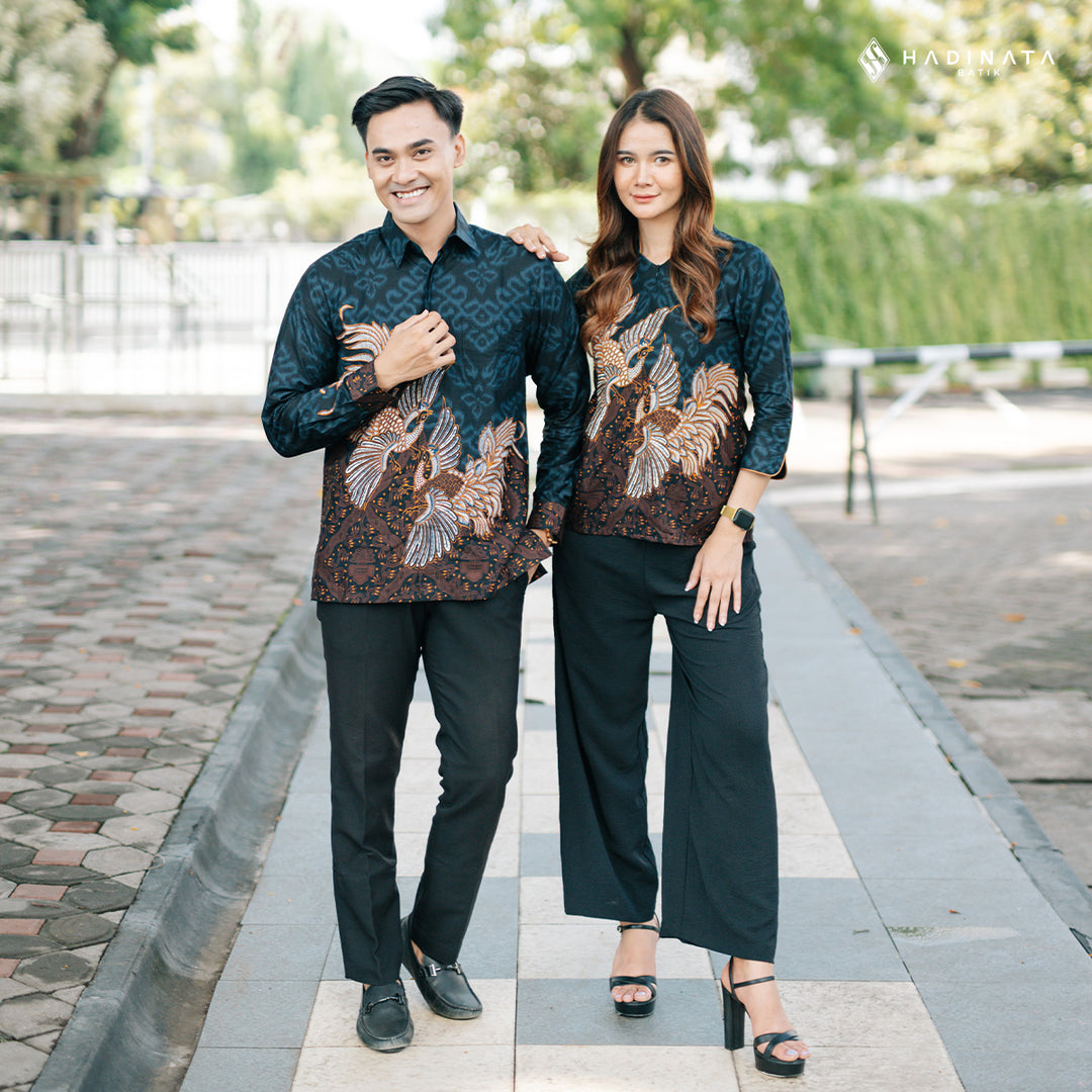 Hadinata Batik Sarimbit Set Batik Couple Rajendra Rihana - Kemeja Panjang & Blouse