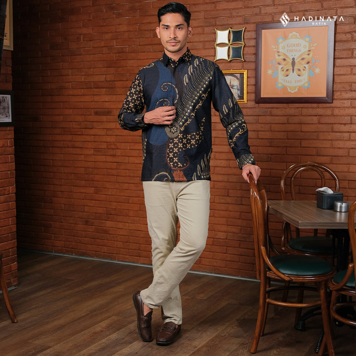 Kemeja Lengan Panjang - Deswan Navy