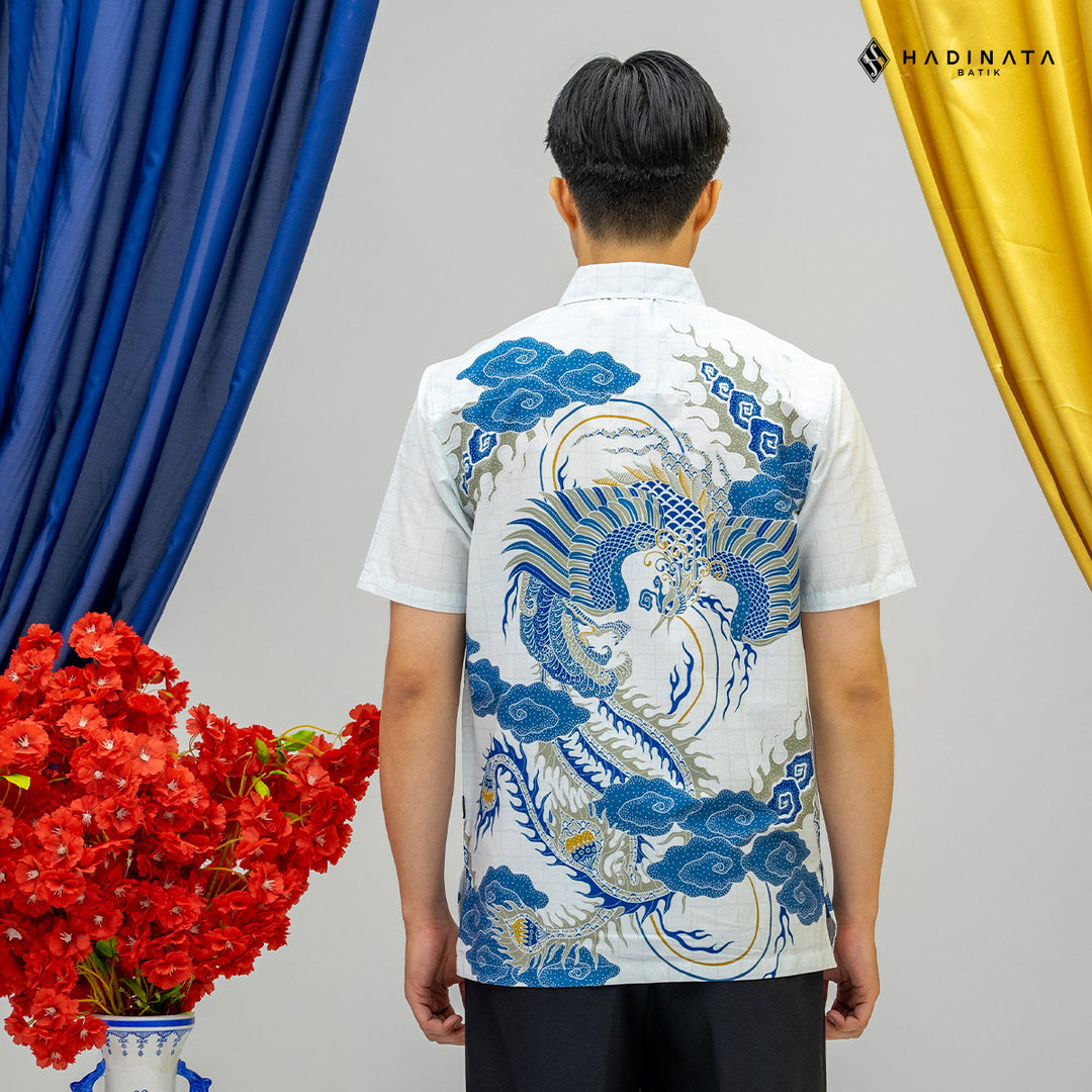 Hadinata Batik Premium Kemeja Batik Pria Lengan Pendek Superfine Bhawana White