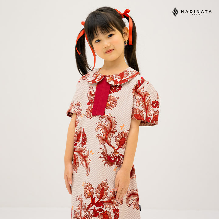 Hadinata Batik Premium Dress Anak Superfine Gracika Red