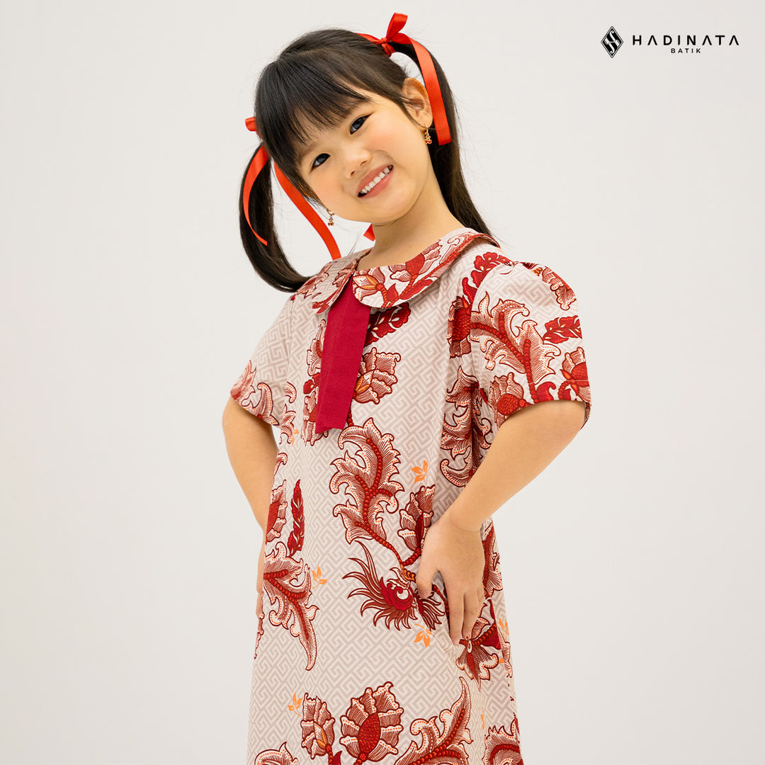 Hadinata Batik Premium Dress Anak Superfine Gracika Red