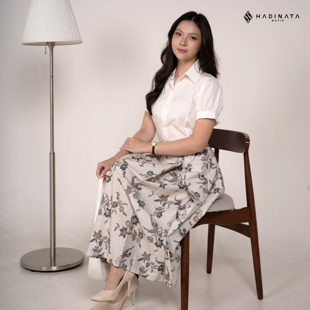 Hadinata Batik Premium Rok Batik Wanita Rinanti Cream