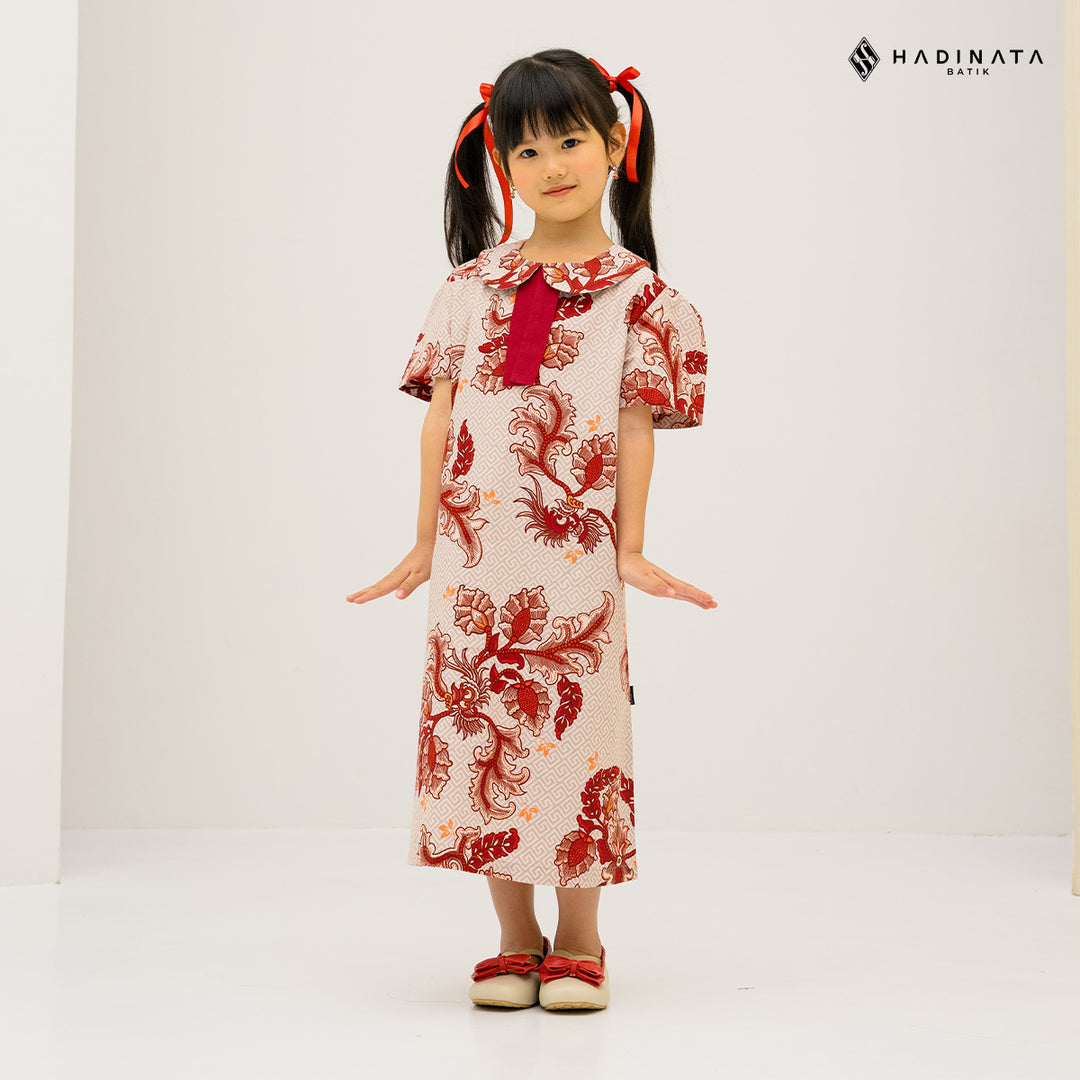 Hadinata Batik Premium Dress Anak Superfine Gracika Red