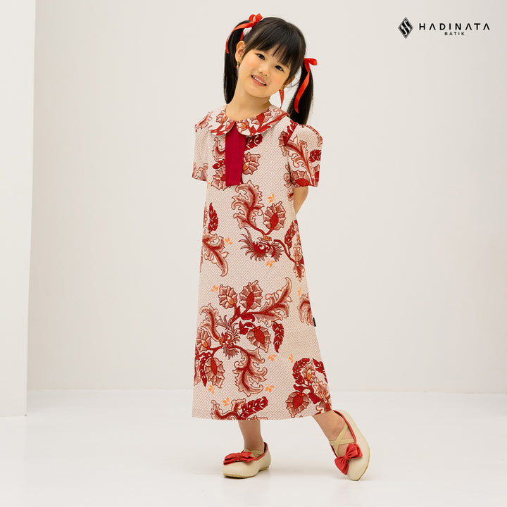 Hadinata Batik Premium Dress Anak Superfine Gracika Red