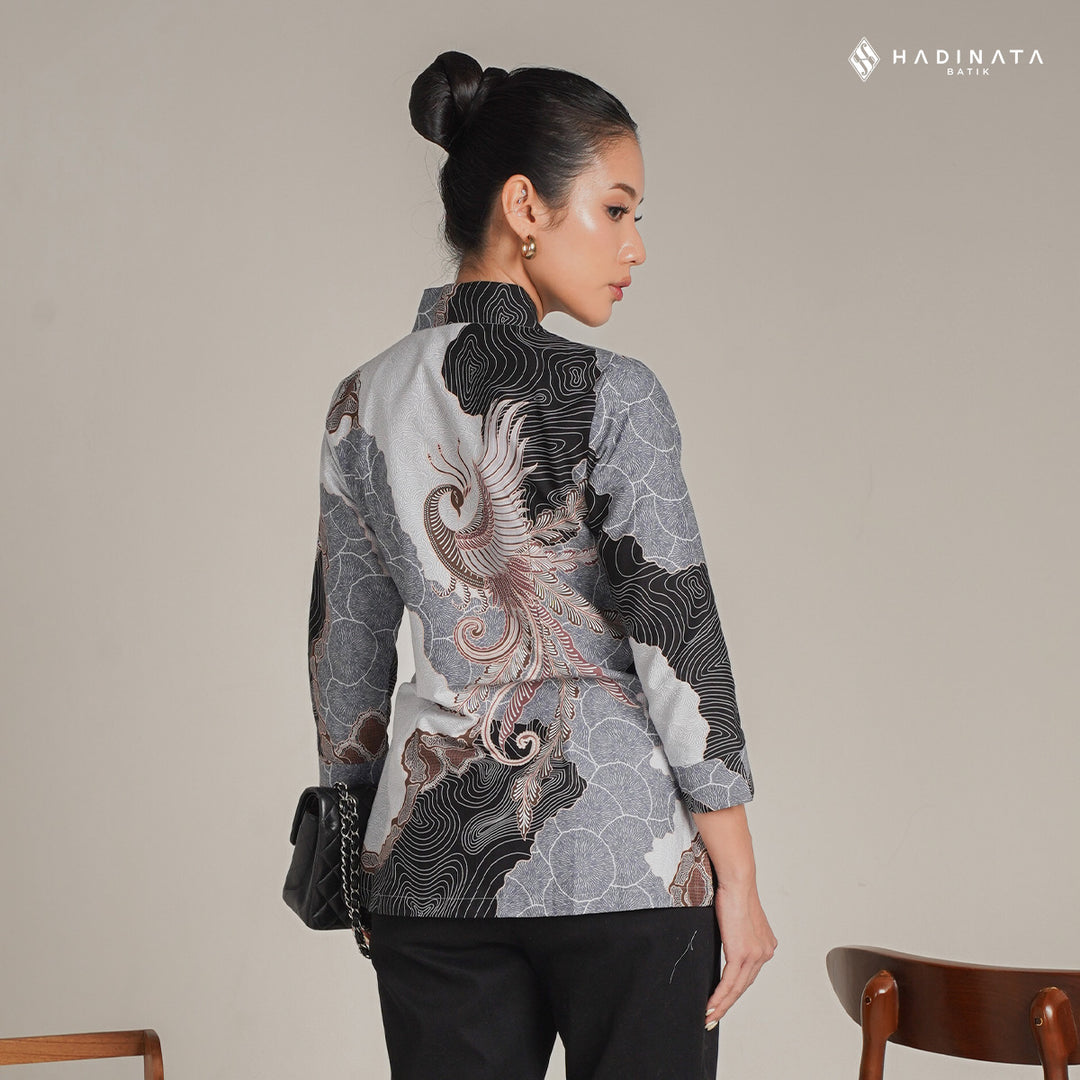 Hadinata Batik Premium Blouse Batik Wanita Superfine Dharsana Grey