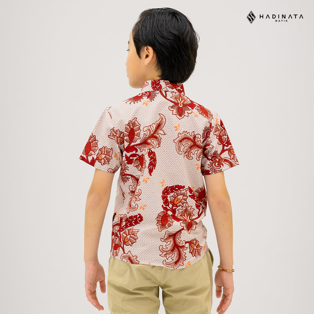 Hadinata Batik Kemeja Anak Superfine Gracika Red