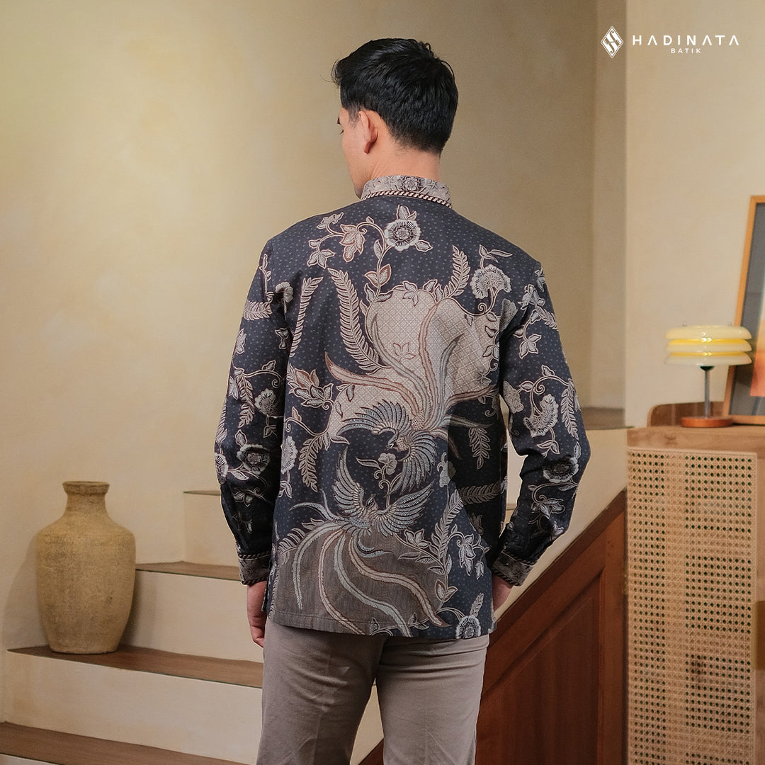 Hadinata Embroidery Batik Kemeja Panjang Syakala Black