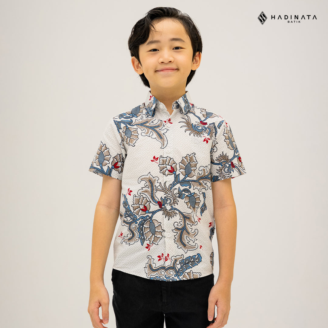 Hadinata Batik Kemeja Anak Superfine Gracika White