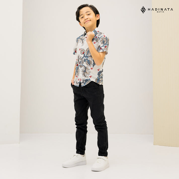 Hadinata Batik Kemeja Anak Superfine Gracika White