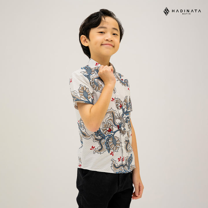 Hadinata Batik Kemeja Anak Superfine Gracika White