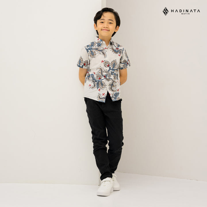 Hadinata Batik Kemeja Anak Superfine Gracika White