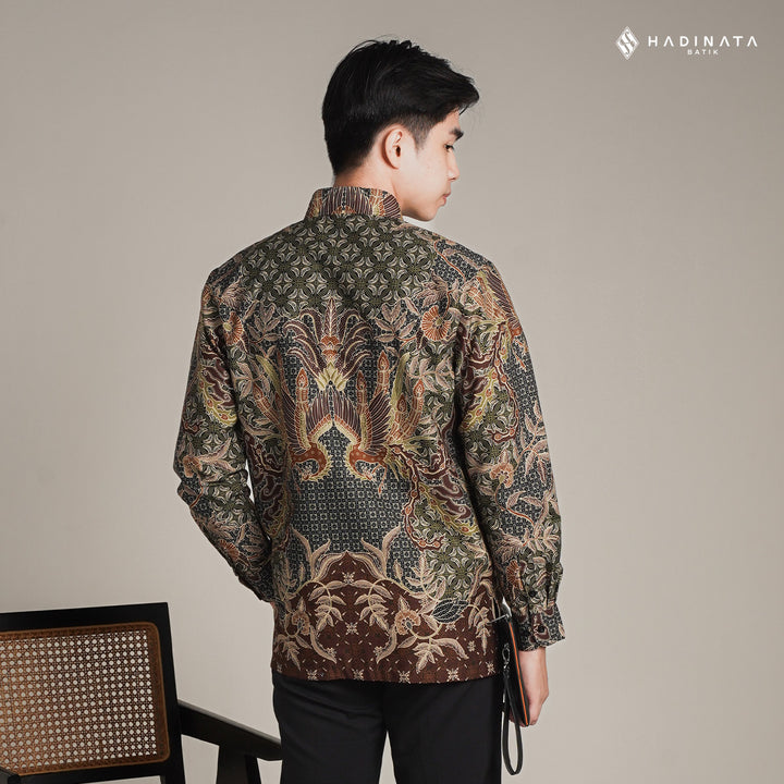 Hadinata Batik Premium Kemeja Batik Pria Lengan Panjang Superfine Furing Centana Centani Sogan