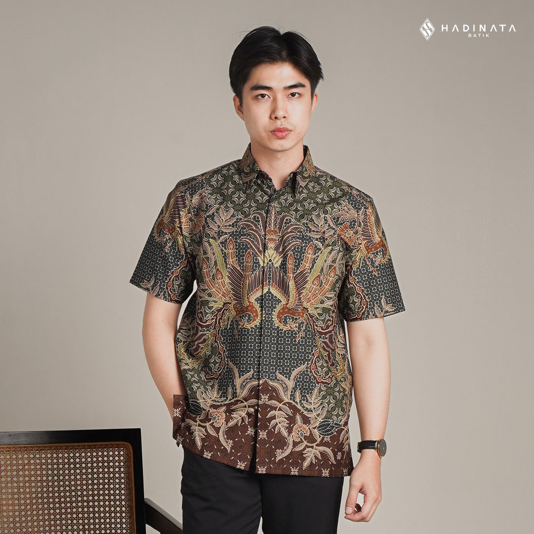 Hadinata Batik Premium Kemeja Batik Pria Lengan Pendek Superfine Centana Centani Sogan