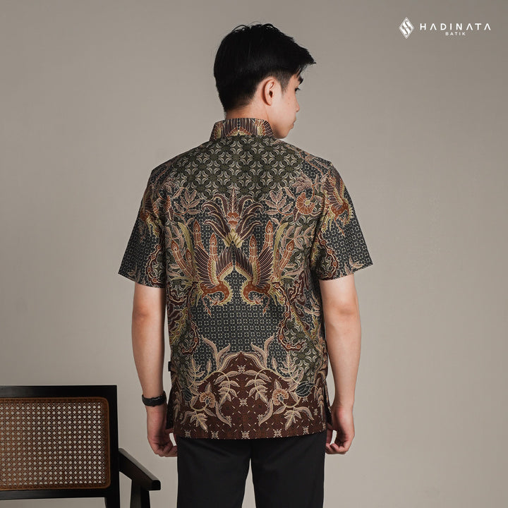 Hadinata Batik Premium Kemeja Batik Pria Lengan Pendek Superfine Centana Centani Sogan