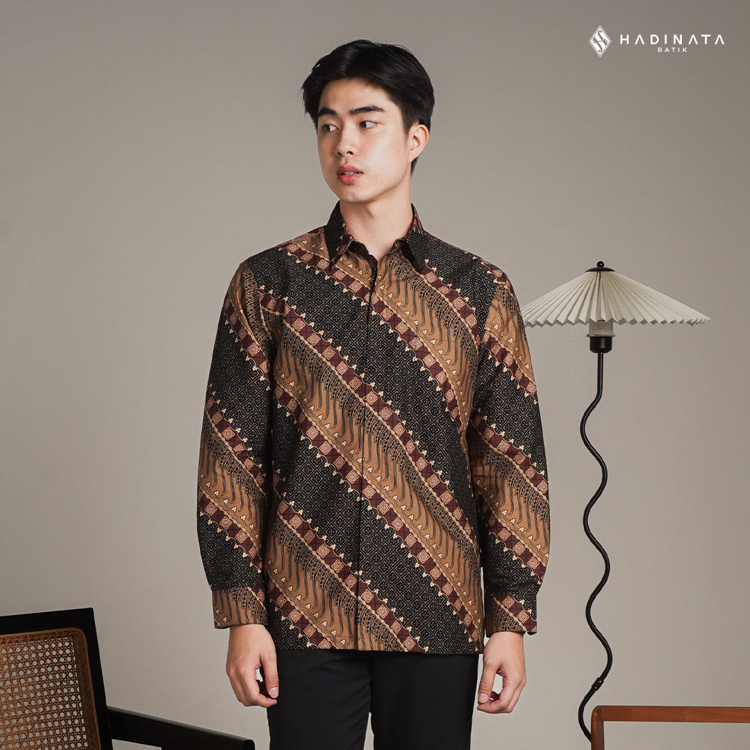 Hadinata Batik Premium Kemeja Batik Pria Lengan Panjang Superfine Furing Sarkara Sogan