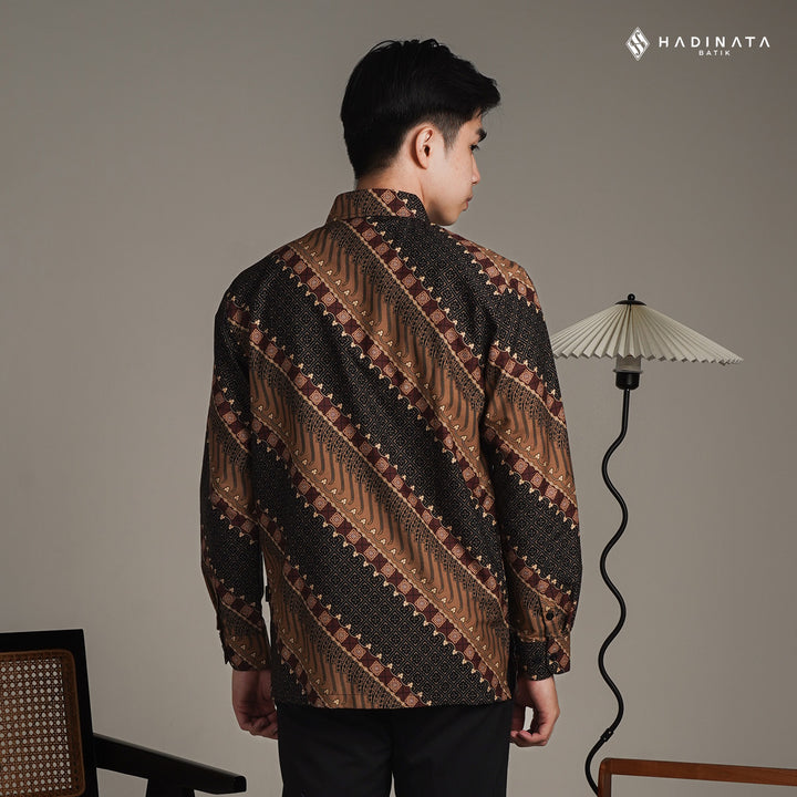 Hadinata Batik Premium Kemeja Batik Pria Lengan Panjang Superfine Furing Sarkara Sogan